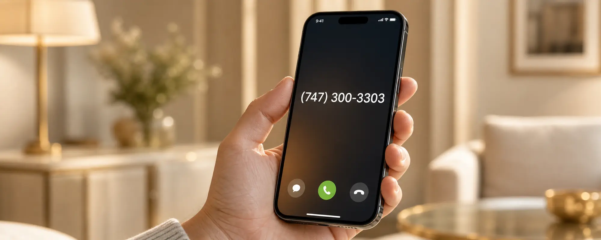 Relaxed evening at home with a phone within reach