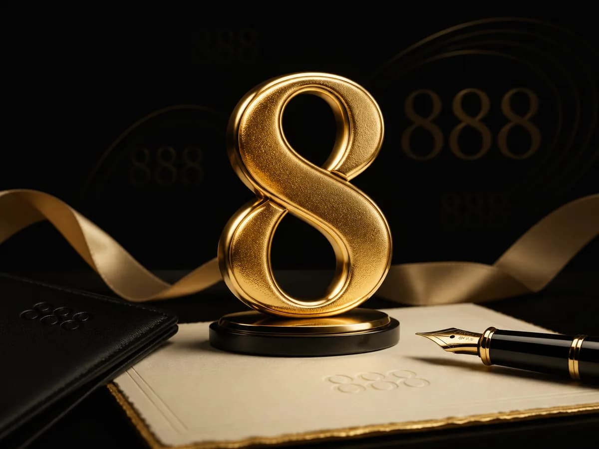 Elegant champagne gold number 8 composition for lucky phone numbers